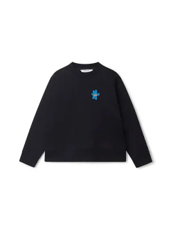 Felpa con patch di fiori nero