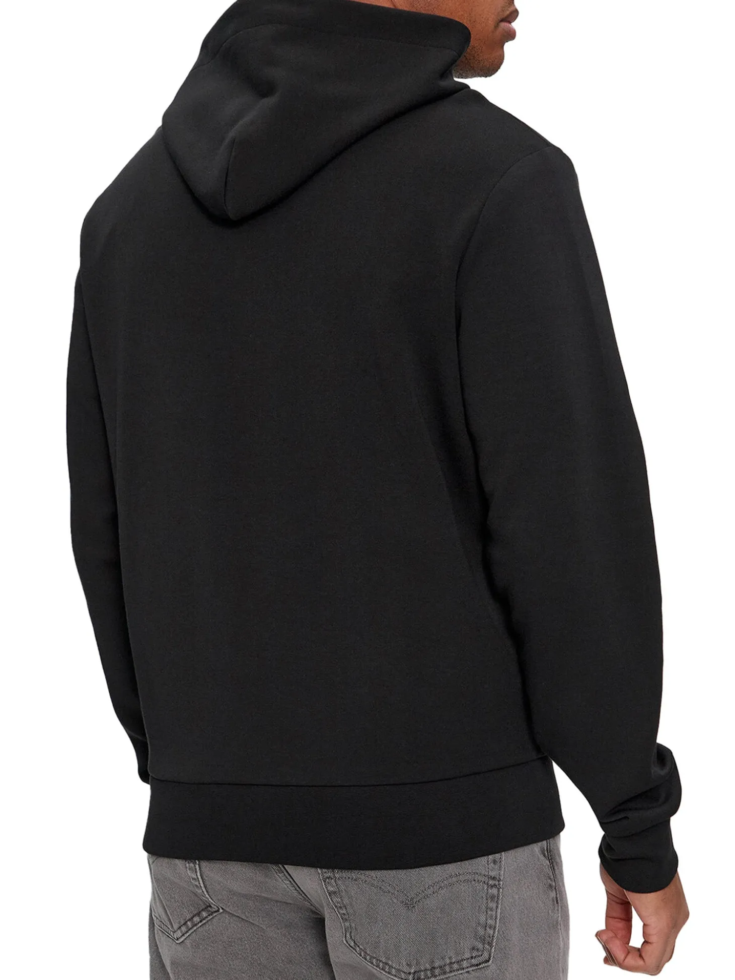 Felpa con zip e cappuccio micro logo nero