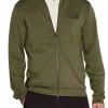 Felpa con zip modal box logo sul petto verde
