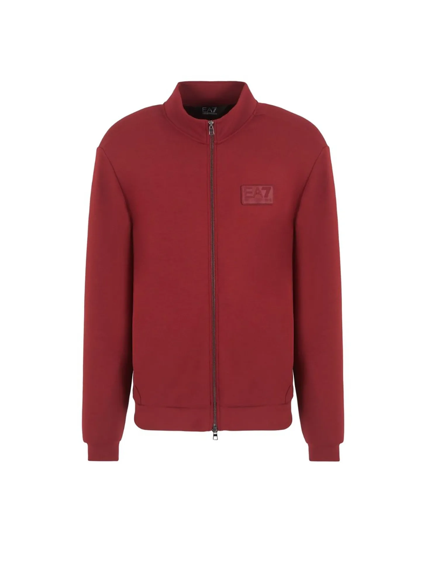 Felpa con zip modal box logo sul petto bordeaux