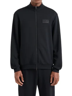Felpa con zip modal box logo sul petto nero