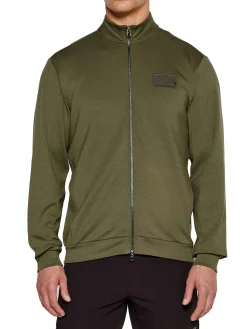 Felpa con zip modal box logo sul petto verde