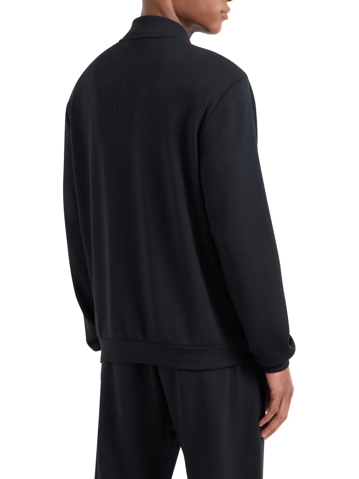Felpa con zip modal box logo sul petto nero