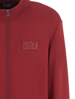 Felpa con zip modal box logo sul petto bordeaux