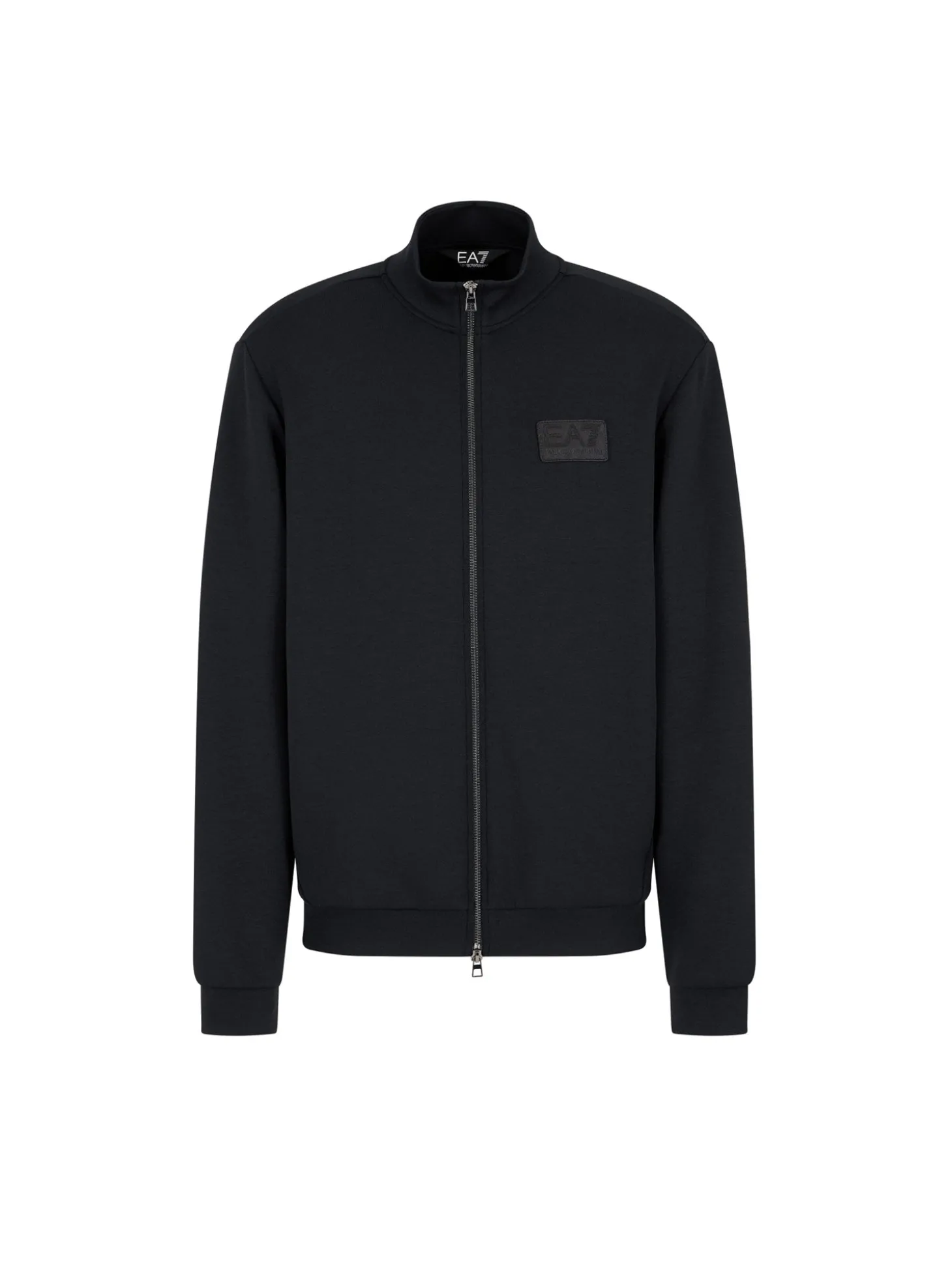 Felpa con zip modal box logo sul petto nero
