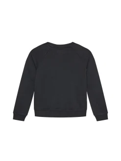 Felpa girocollo active logo ricamato laterale nero