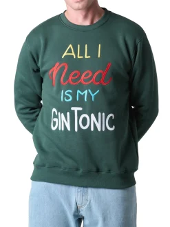 Felpa girocollo All I need is my Gin Tonic verdone
