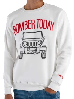 Felpa girocollo Bomber Today bianco