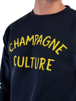 Felpa girocollo Champagne Culture blu