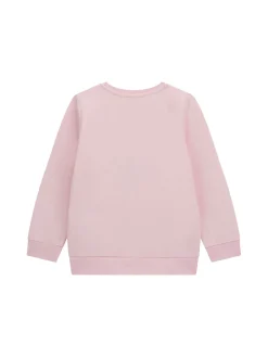 Felpa girocollo con patch teddy rosa