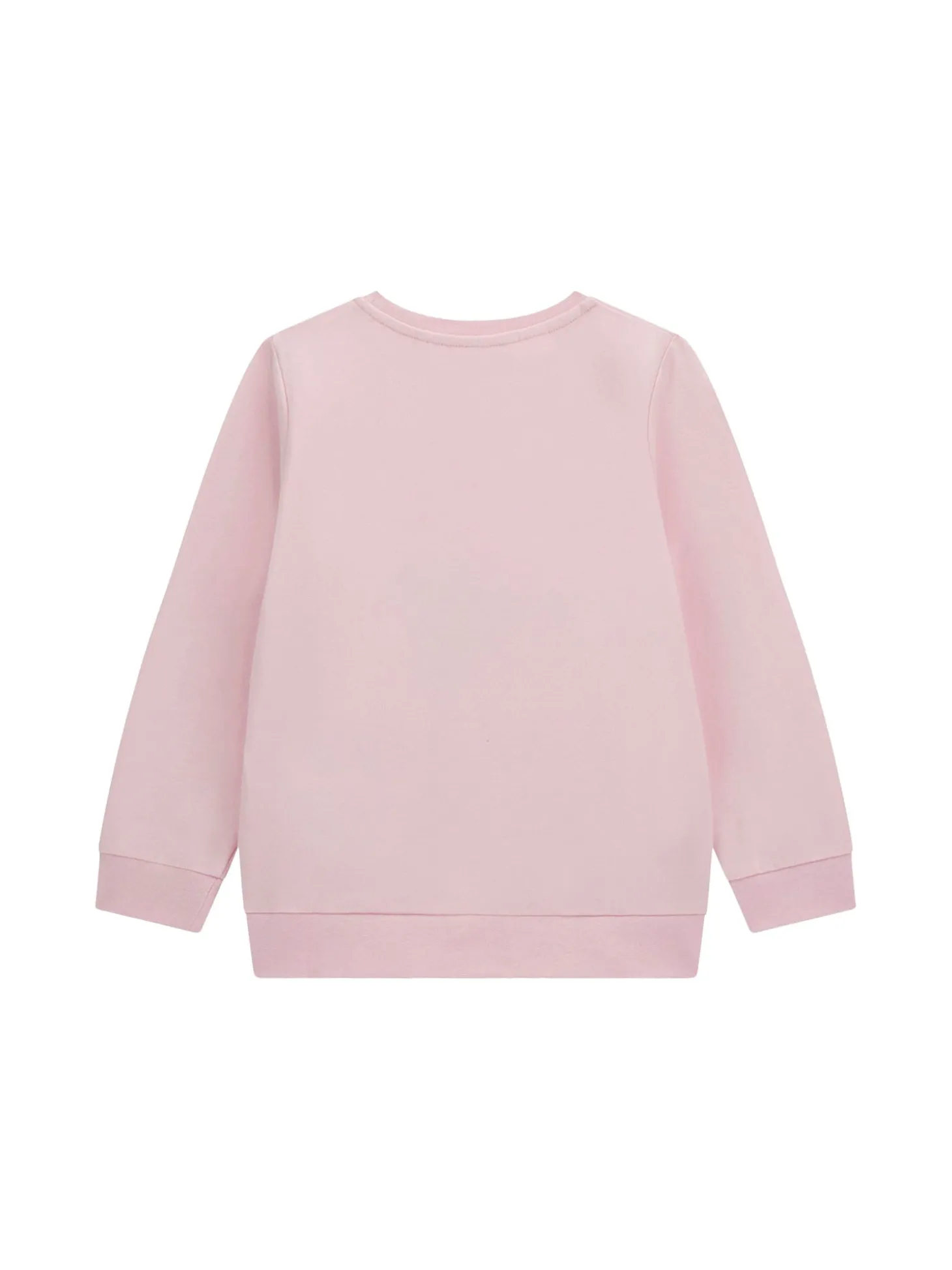 Felpa girocollo con patch teddy rosa