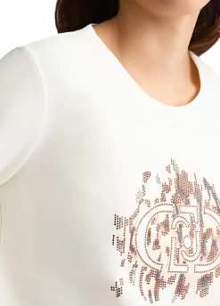 Felpa girocollo con stampa animalier bianco macula