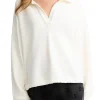 Felpa girocollo con strass bianco