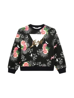 Felpa girocollo Icon stampa Icon floral nero