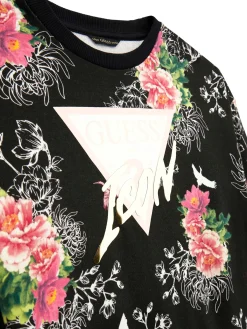 Felpa girocollo Icon stampa Icon floral nero