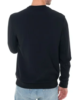 Felpa girocollo tessuto tecnico stretch nero