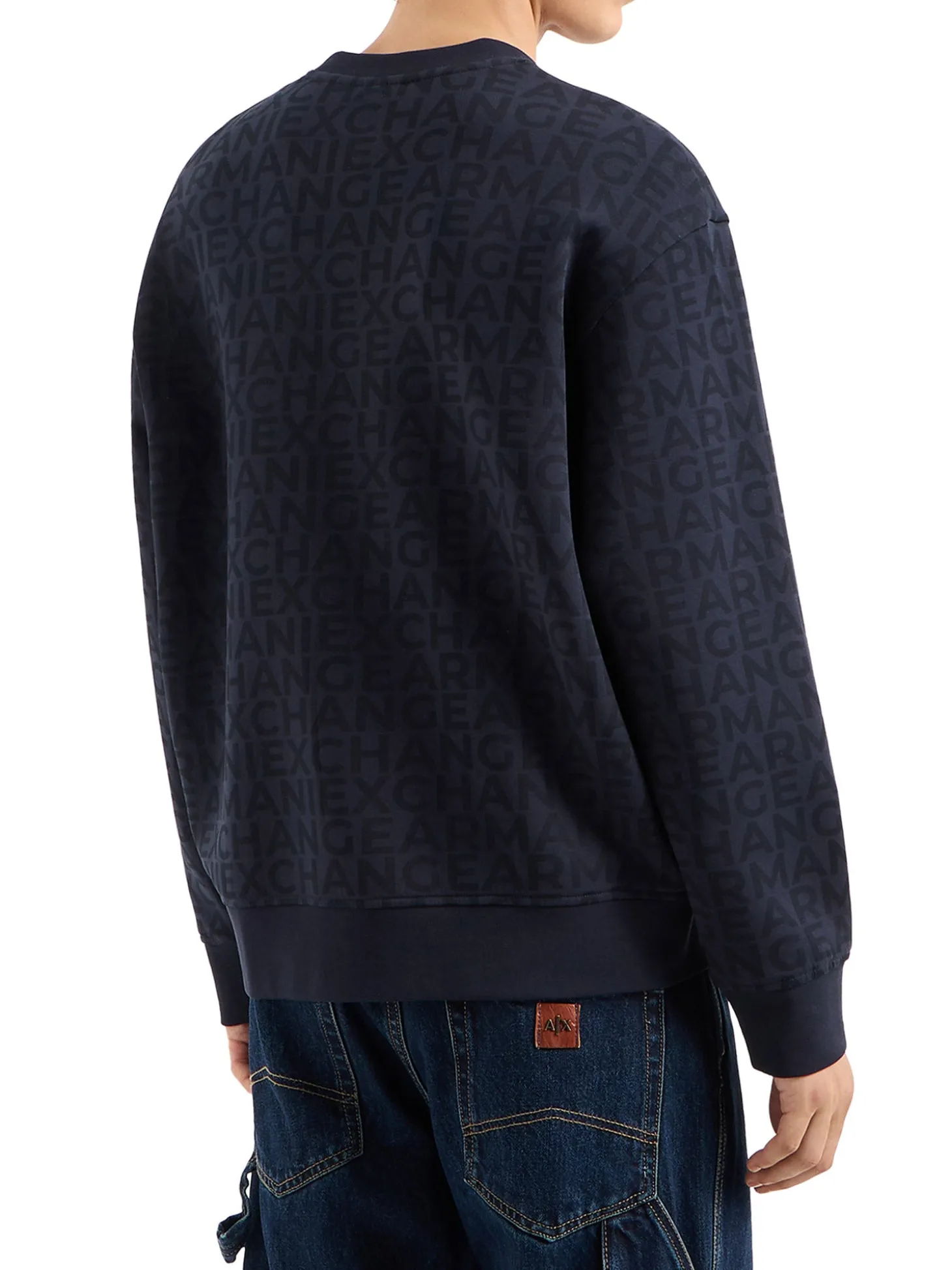 Felpa manica lunga lettering blu