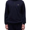 Felpa mezza zip con cappuccio b-badge blu