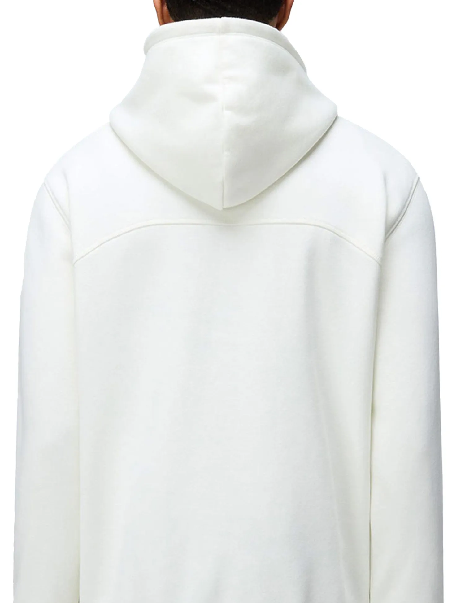 Felpa mezza zip con cappuccio b-badge bianco