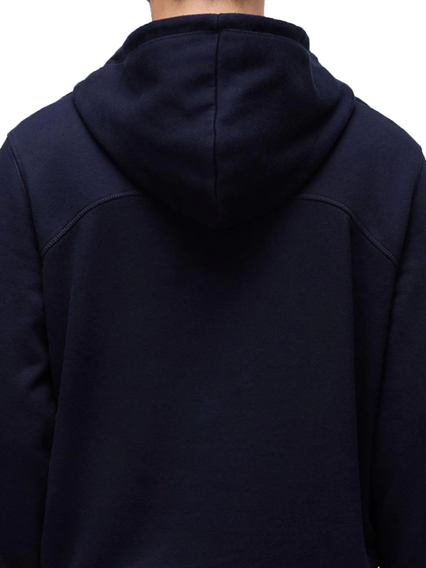 Felpa mezza zip con cappuccio b-badge blu