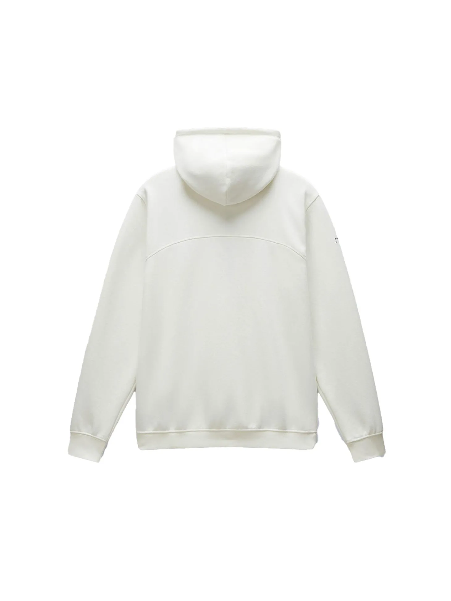 Felpa mezza zip con cappuccio b-badge bianco