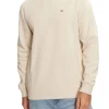 Felpa minimal a girocollo beige