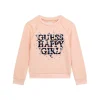 Felpa neonata ricamo happy girl pesca