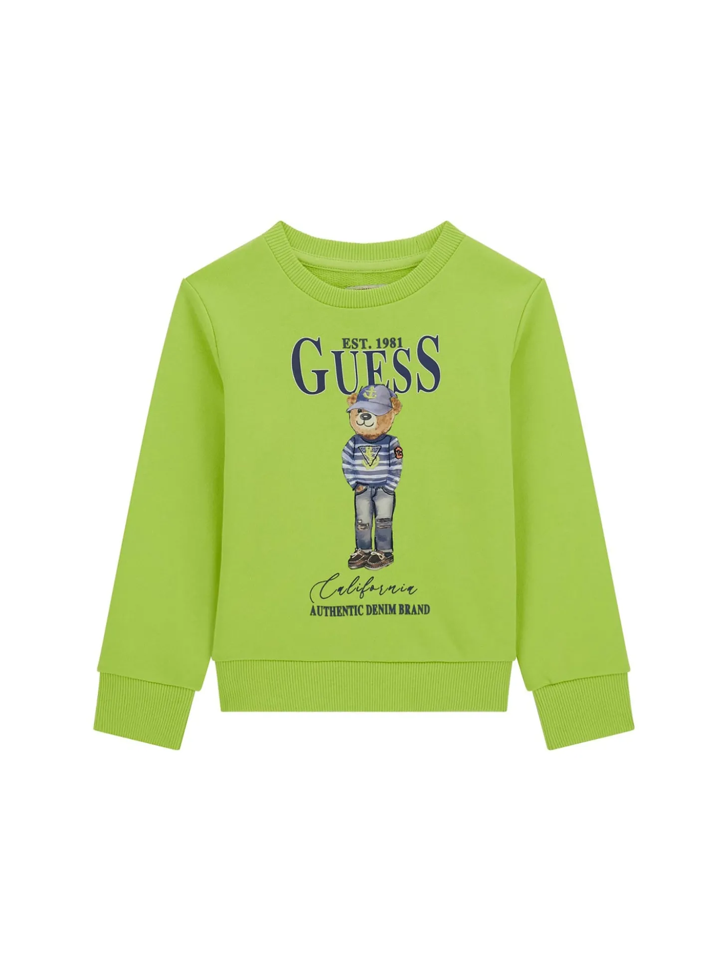 Felpa neonato stampa teddy California lime