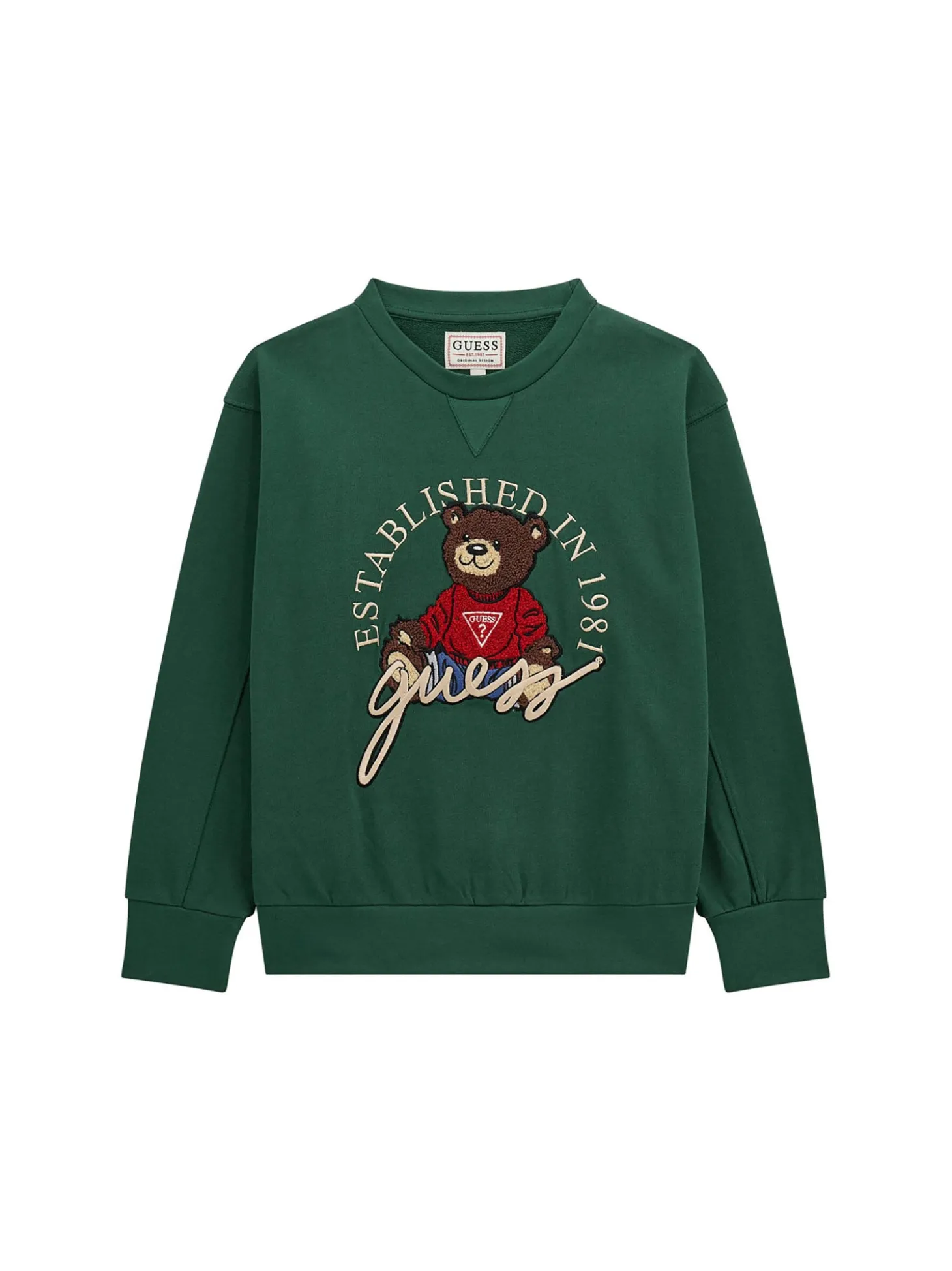Felpa over con ricamo teddy verde