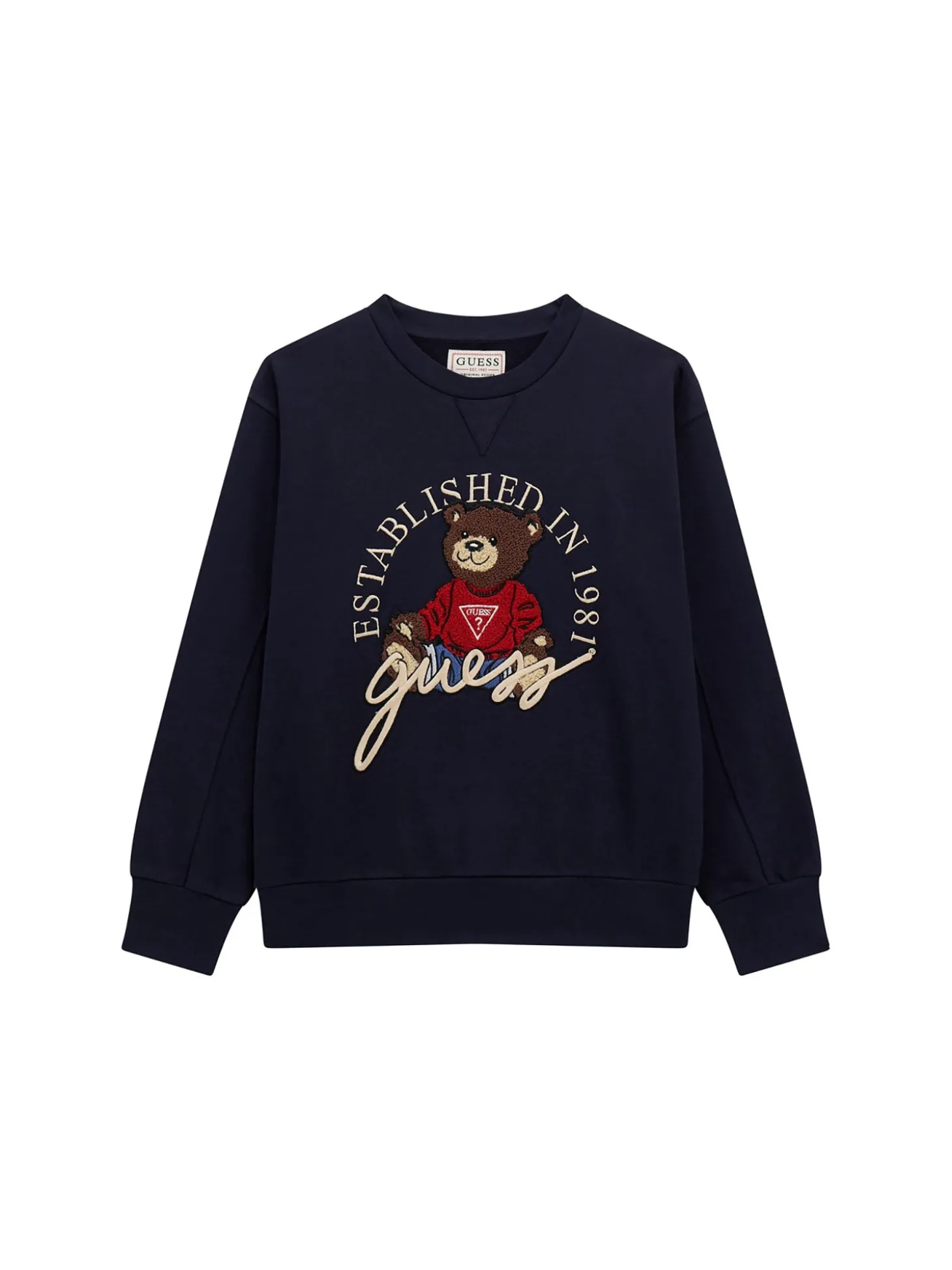 Felpa over con ricamo teddy blu