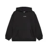 Felpa oversize con cappuccio e stampa teddy nero