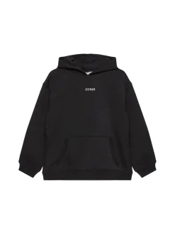 Felpa oversize con cappuccio e stampa teddy nero