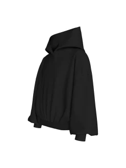Felpa teen con cappuccio e banda logo elestica nero