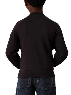 Felpa teen con logo sul collo nero