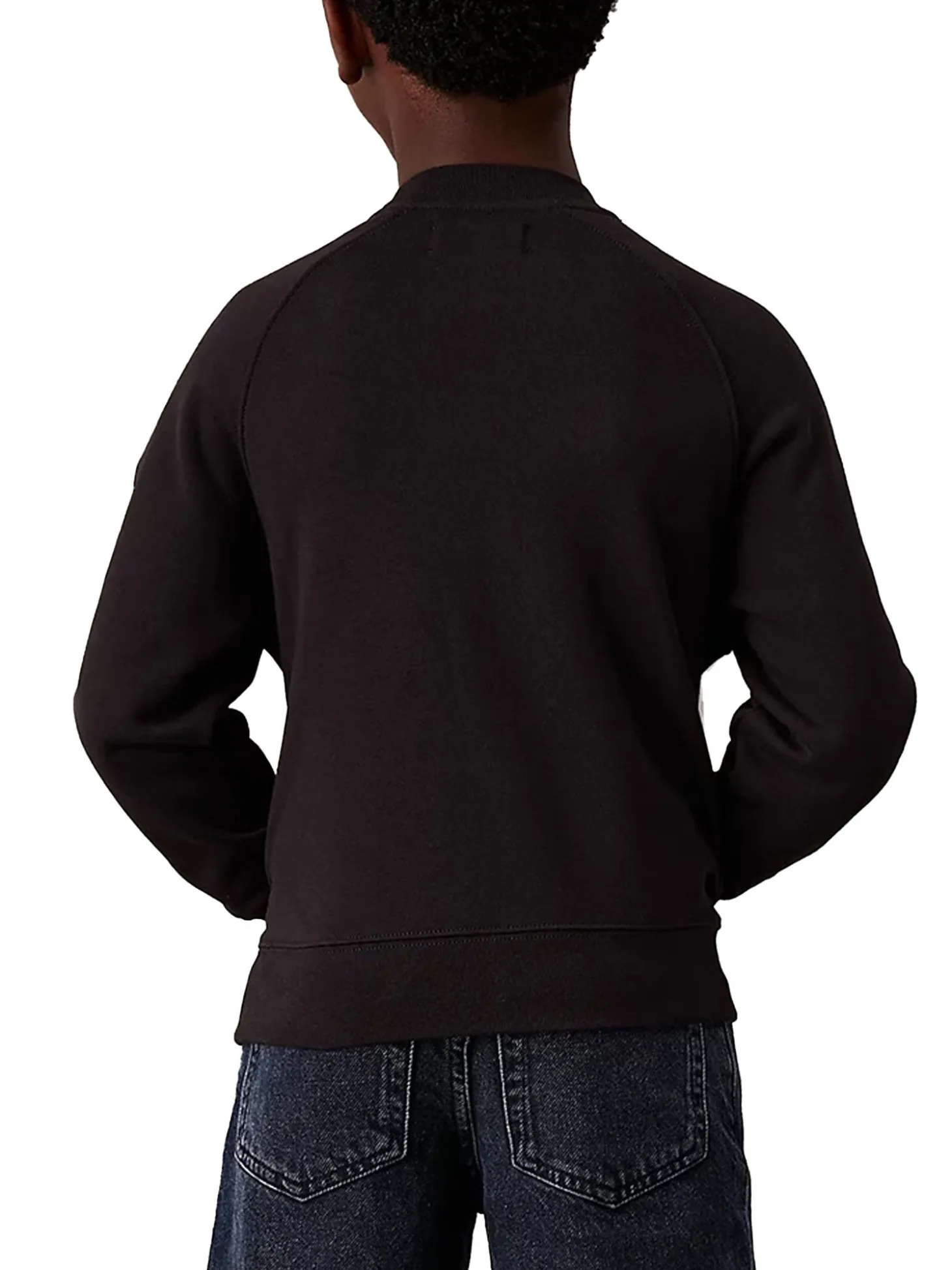 Felpa teen con logo sul collo nero