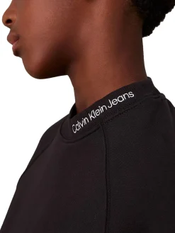 Felpa teen con logo sul collo nero