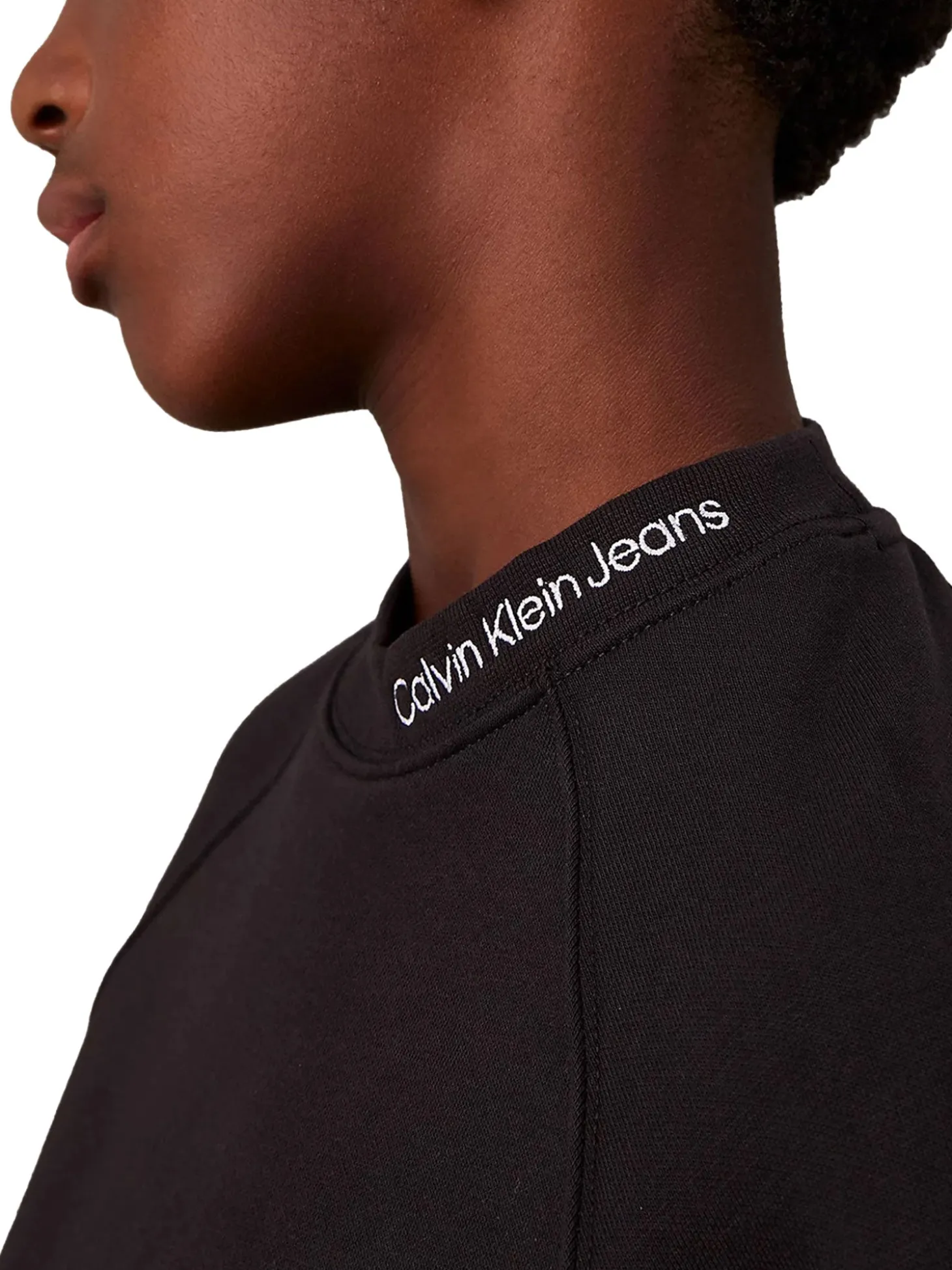 Felpa teen con logo sul collo nero