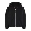 Felpa teen interno in pile con zip nero