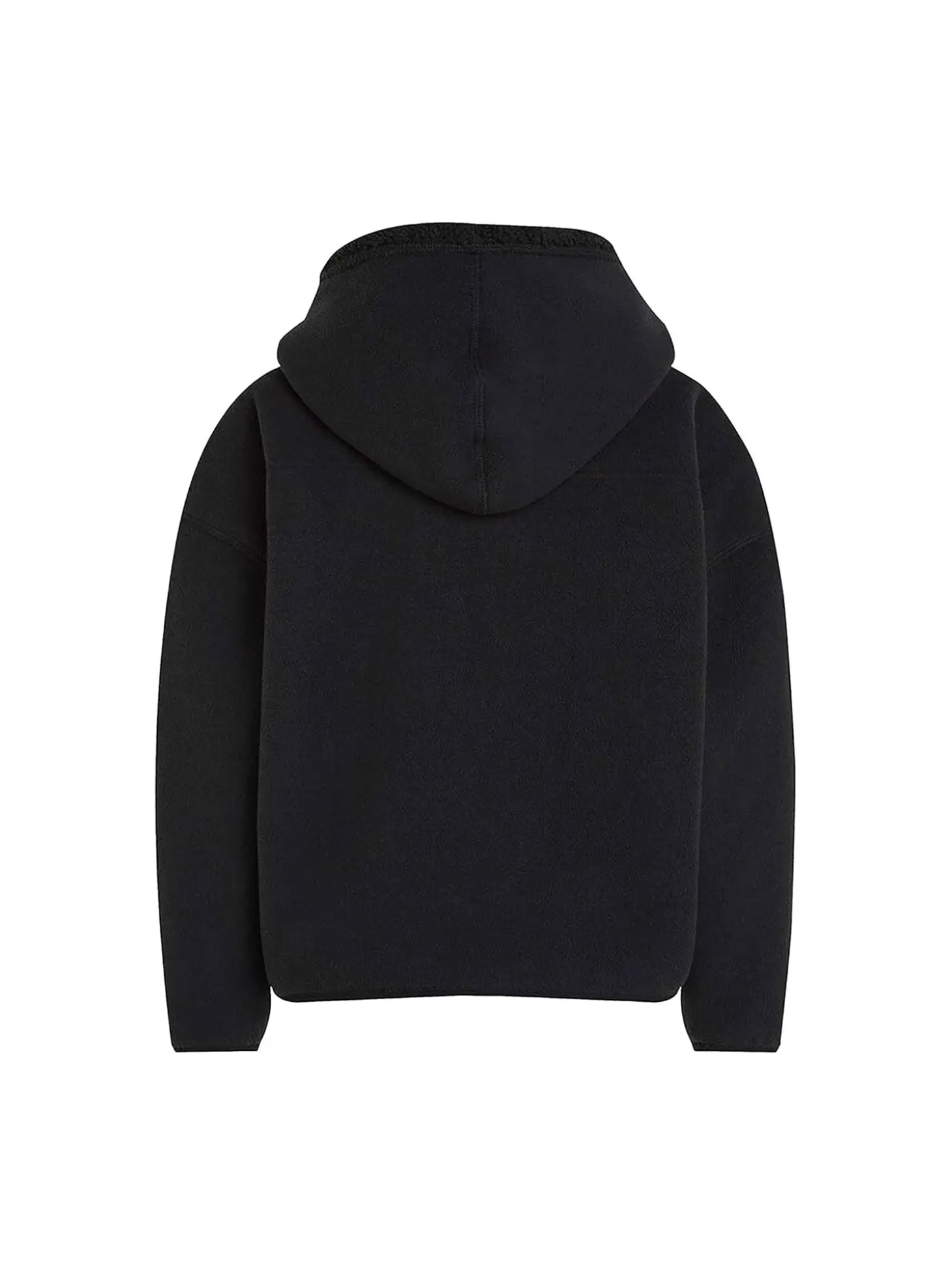 Felpa teen interno in pile con zip nero