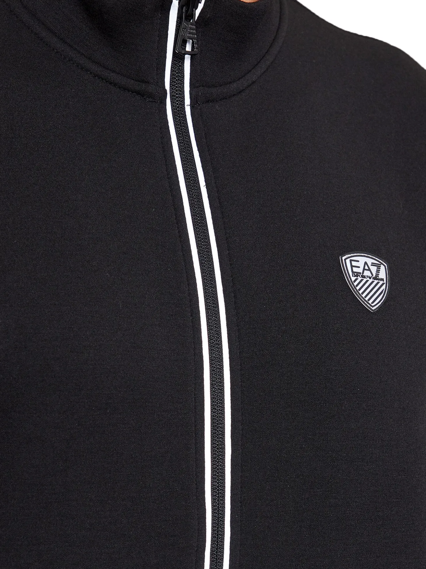 Felpa zip con patch logo gommato sul petto nero