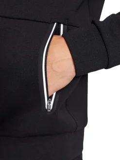 Felpa zip con patch logo gommato sul petto nero