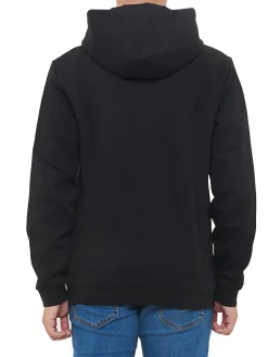 Felpa zip e cappuccio con box logo sul petto nero