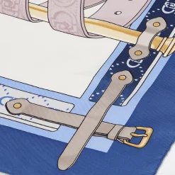 Foulard con stampa grafica blu