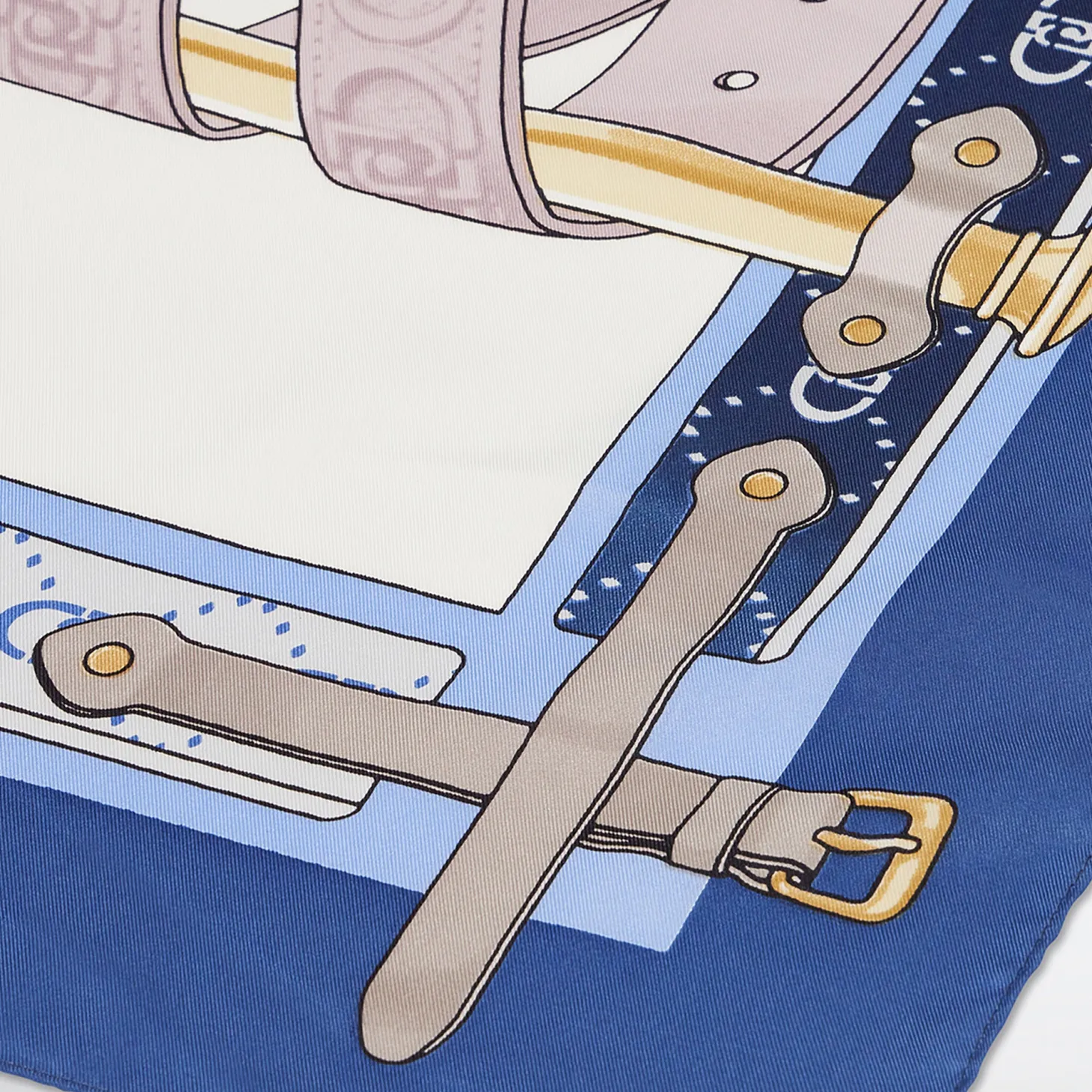 Foulard con stampa grafica blu