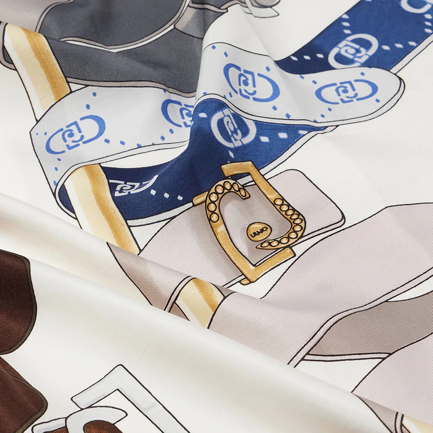 Foulard con stampa grafica blu
