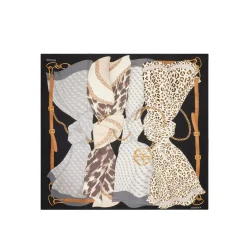 Foulard 130x130 cm nero multi