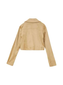 Giacca biker suede sabbia