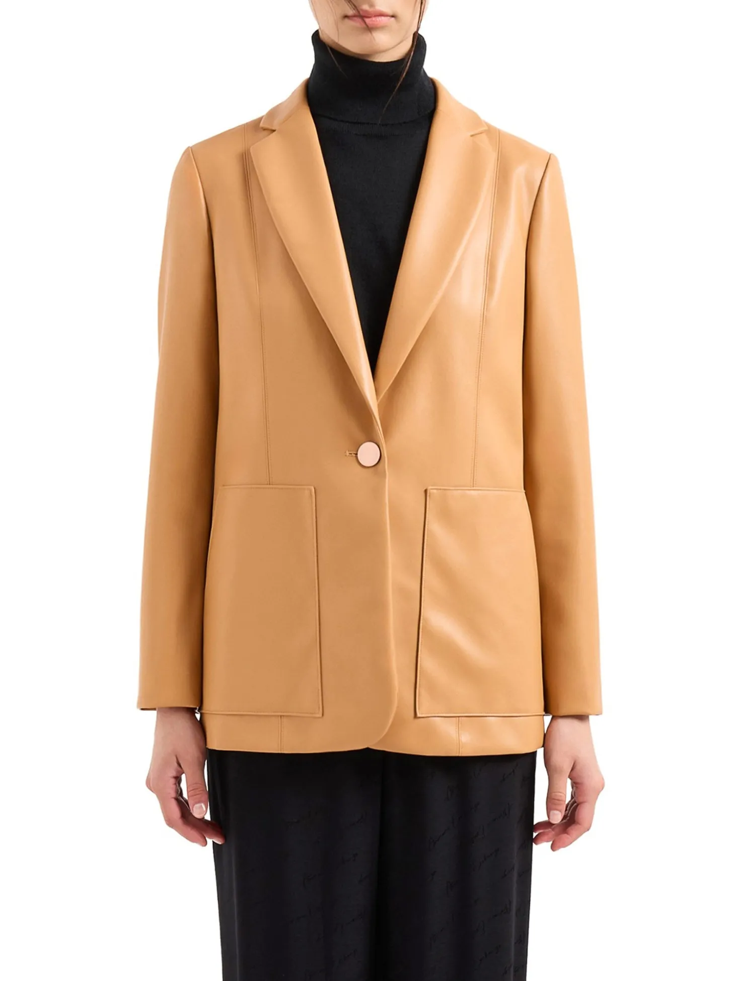 Giacca blazer un bottone terracotta