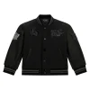 Giacca bomber college patch ricamo tigre posteriore nero