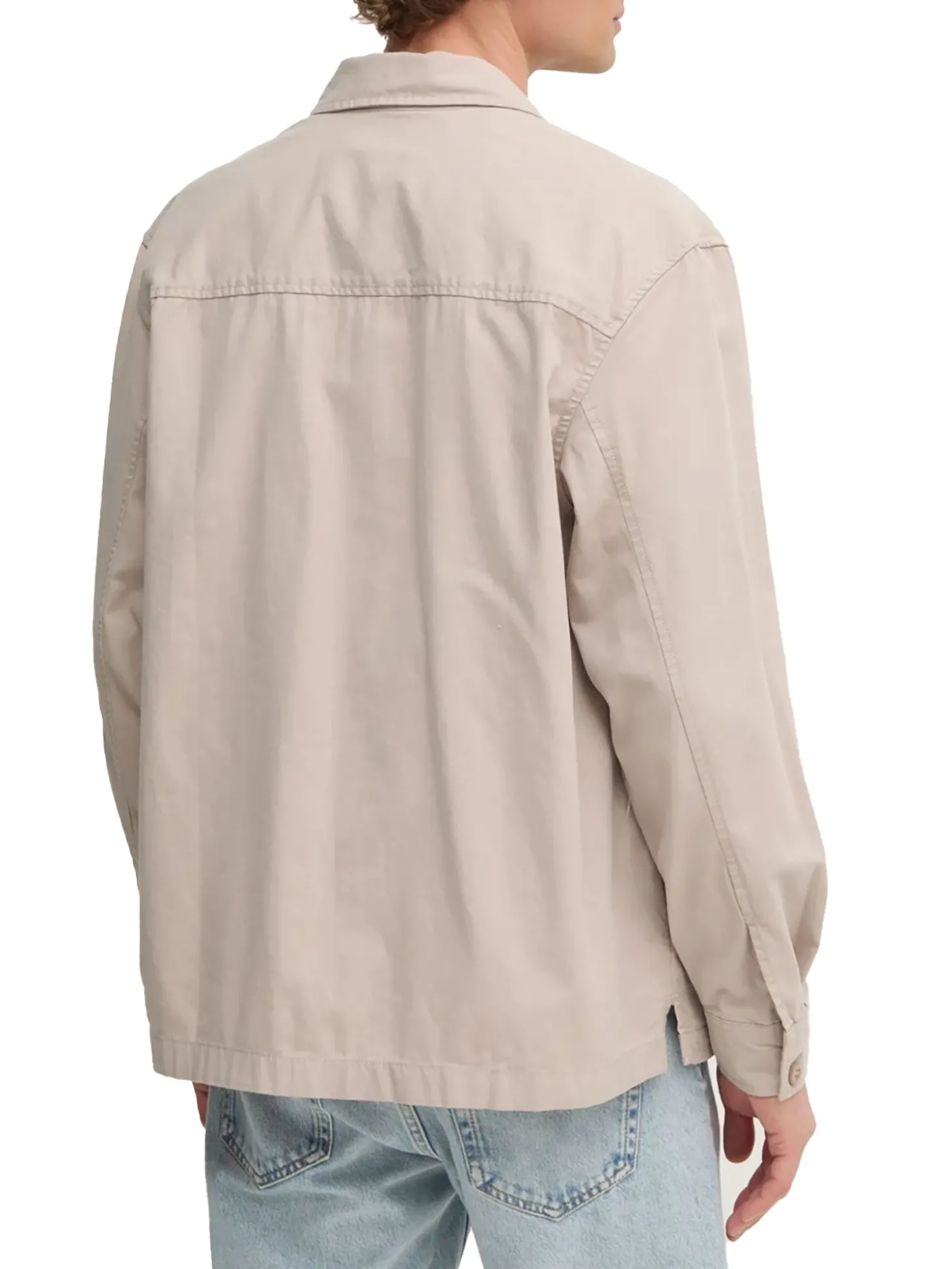 Giacca camicia di cotone taglio relaxed beige
